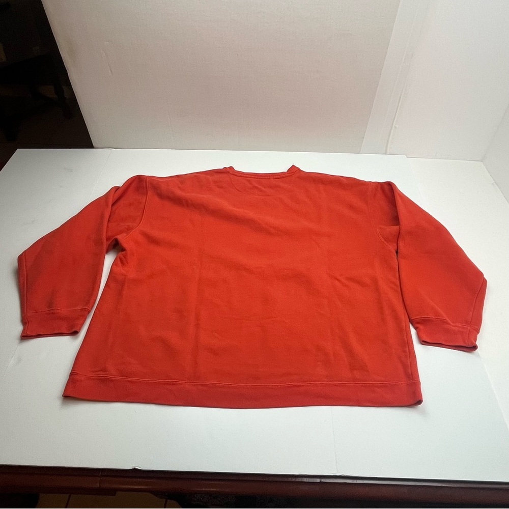 Vtg 90s Chaps Ralph Lauren Mens XXL Spell Out Crewneck Sweatshirt Orange *FLAW - Picture 12 of 12